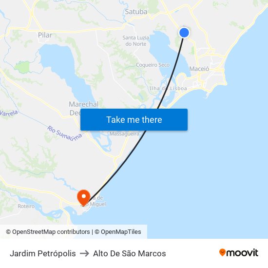 Jardim Petrópolis to Alto De São Marcos map