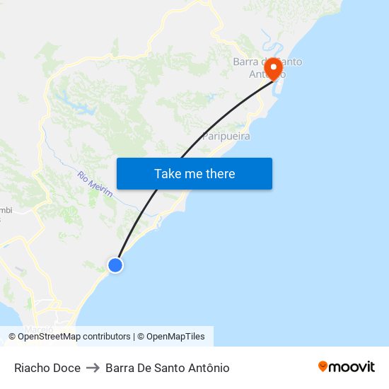 Riacho Doce to Barra De Santo Antônio map