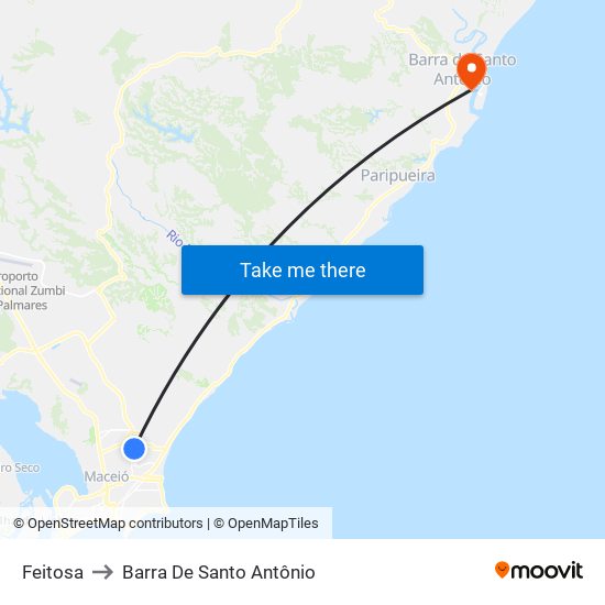 Feitosa to Barra De Santo Antônio map