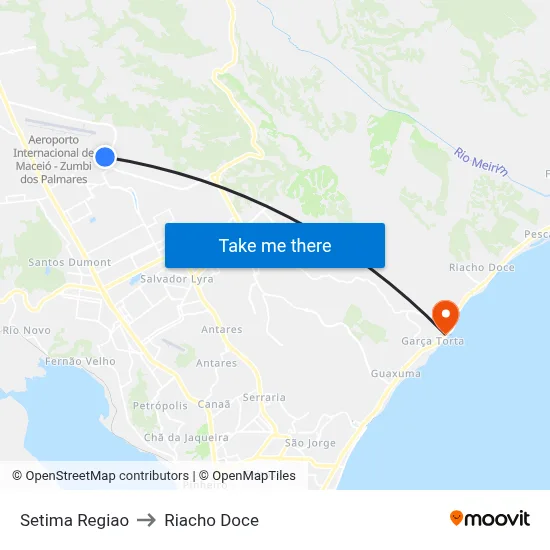 Setima Regiao to Riacho Doce map