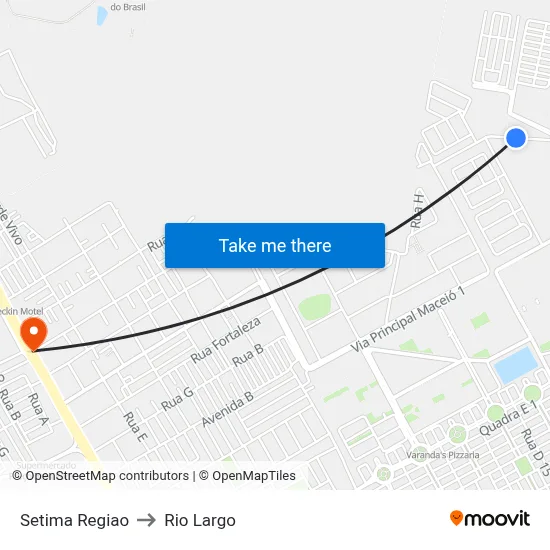 Setima Regiao to Rio Largo map