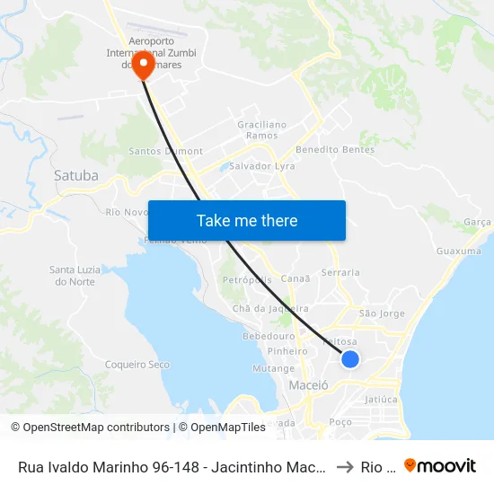 Rua Ivaldo Marinho 96-148 - Jacintinho Maceió - Al República Federativa Do Brasil to Rio Largo map