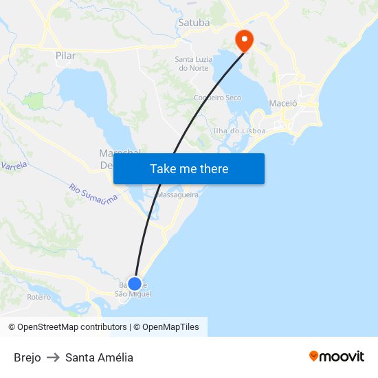 Brejo to Santa Amélia map