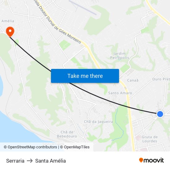 Serraria to Santa Amélia map