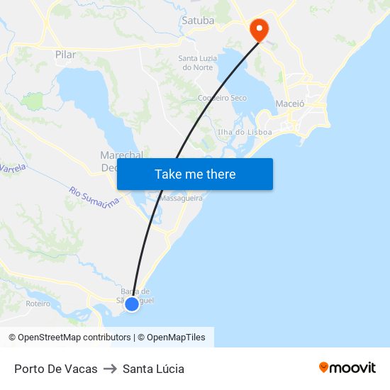 Porto De Vacas to Santa Lúcia map