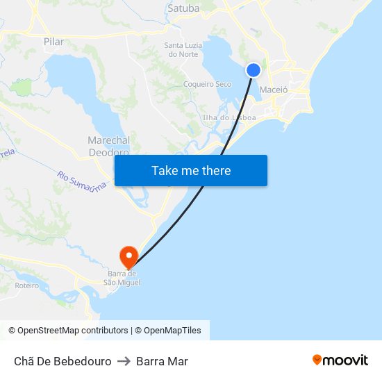 Chã De Bebedouro to Barra Mar map