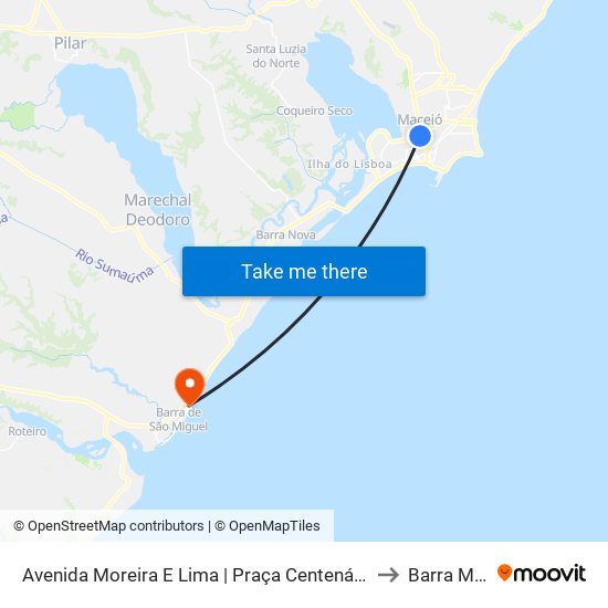 Avenida Moreira E Lima | Praça Centenário to Barra Mar map