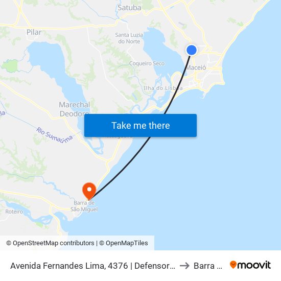 Avenida Fernandes Lima, 4376 | Defensoria Pública to Barra Mar map
