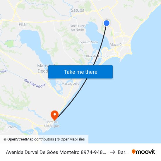 Avenida Durval De Góes Monteiro 8974-9488 - Tabuleiro Do Martins Maceió - Al Brasil to Barra Mar map