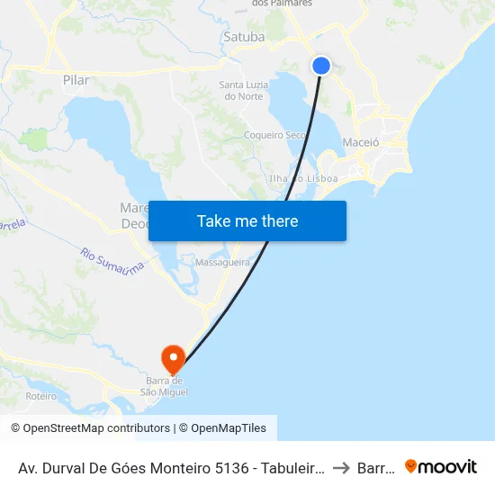 Av. Durval De Góes Monteiro 5136 - Tabuleiro Do Martins Maceió - Al Brasil to Barra Mar map