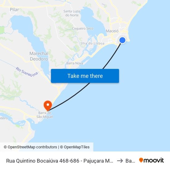 Rua Quintino Bocaiúva 468-686 - Pajuçara Maceió - Al 57030-005 República Federativa Do Brasil to Barra Mar map