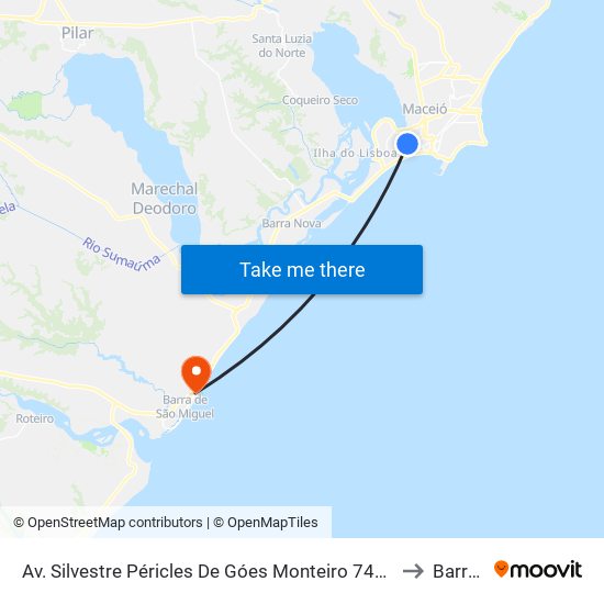 Av. Silvestre Péricles De Góes Monteiro 749 - Levada Maceió - Al Brasil to Barra Mar map