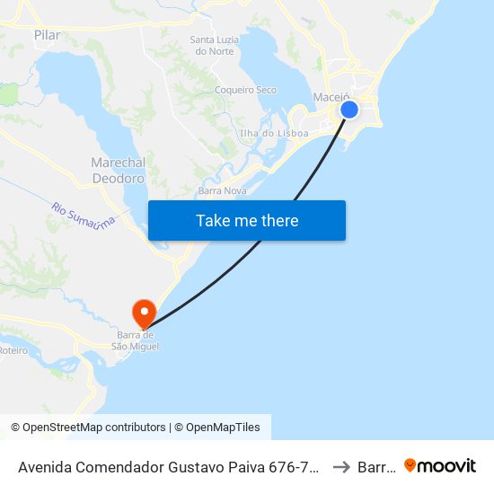 Avenida Comendador Gustavo Paiva 676-704 - Mangabeiras Maceió - Al Brasil to Barra Mar map