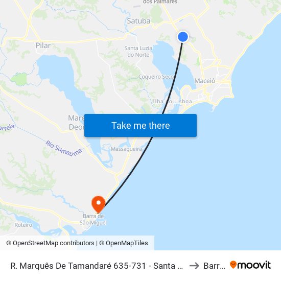 R. Marquês De Tamandaré 635-731 - Santa Lúcia Maceió - Al 57082-090 Brazil to Barra Mar map