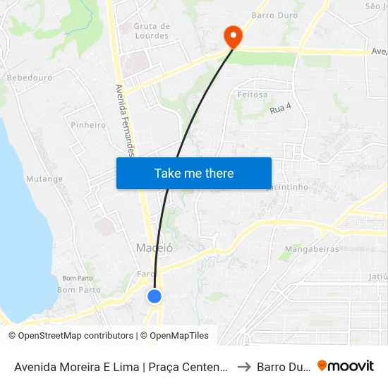 Avenida Moreira E Lima | Praça Centenário to Barro Duro map