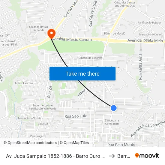 Av. Juca Sampaio 1852-1886 - Barro Duro Maceió - Al 57046-242 Brasil to Barro Duro map