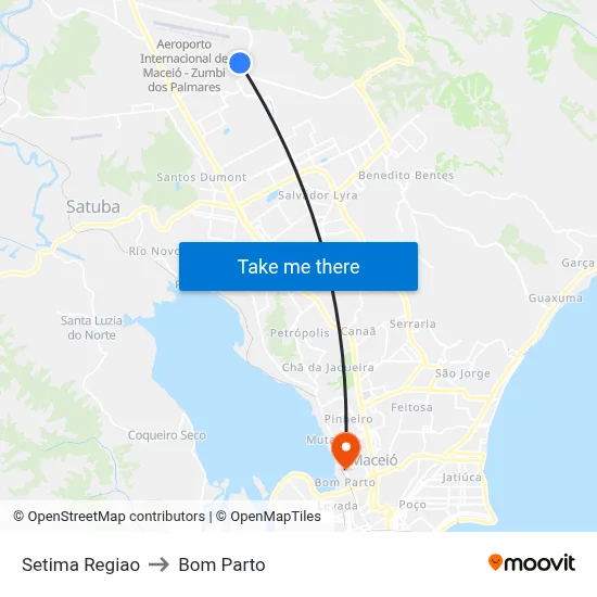 Setima Regiao to Bom Parto map