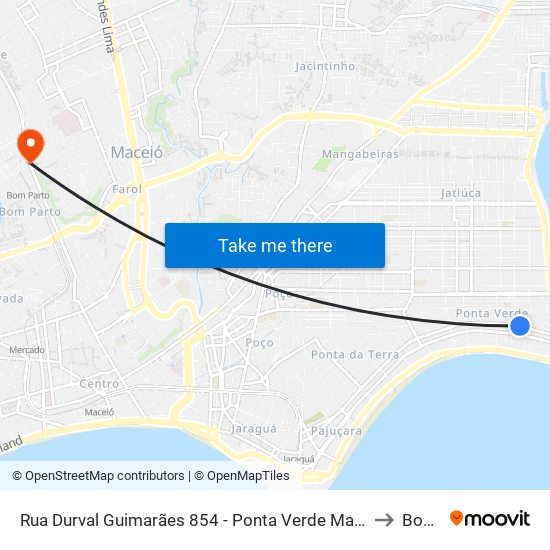 Rua Durval Guimarães 854 - Ponta Verde Maceió - Al 57035-060 República Federativa Do Brasil to Bom Parto map