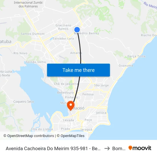 Avenida Cachoeira Do Meirim 935-981 - Benedito Bentes Maceió - Al Brasil to Bom Parto map