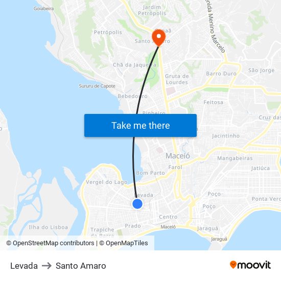 Levada to Santo Amaro map