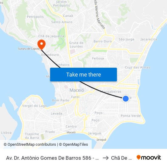 Av. Dr. Antônio Gomes De Barros 586 - Jatiúca Maceió - Al 57036-001 Brasil to Chã De Bebedouro map