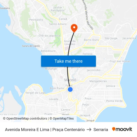 Avenida Moreira E Lima | Praça Centenário to Serraria map