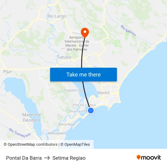 Pontal Da Barra to Setima Regiao map