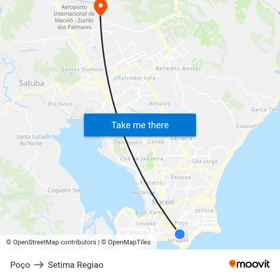Poço to Setima Regiao map