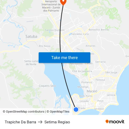Trapiche Da Barra to Setima Regiao map