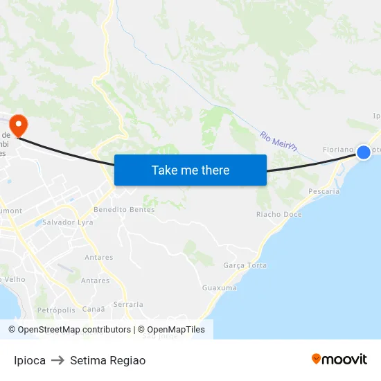 Ipioca to Setima Regiao map