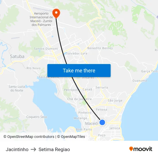Jacintinho to Setima Regiao map
