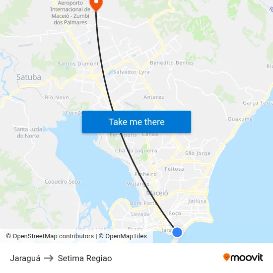 Jaraguá to Setima Regiao map