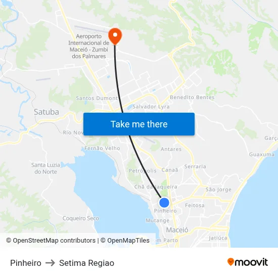 Pinheiro to Setima Regiao map