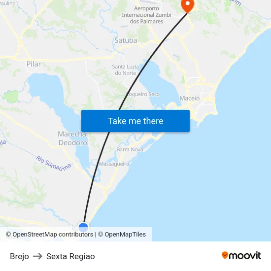 Brejo to Sexta Regiao map