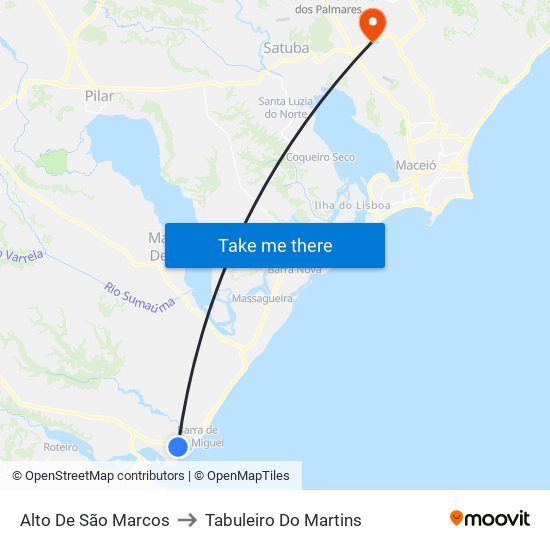 Alto De São Marcos to Tabuleiro Do Martins map