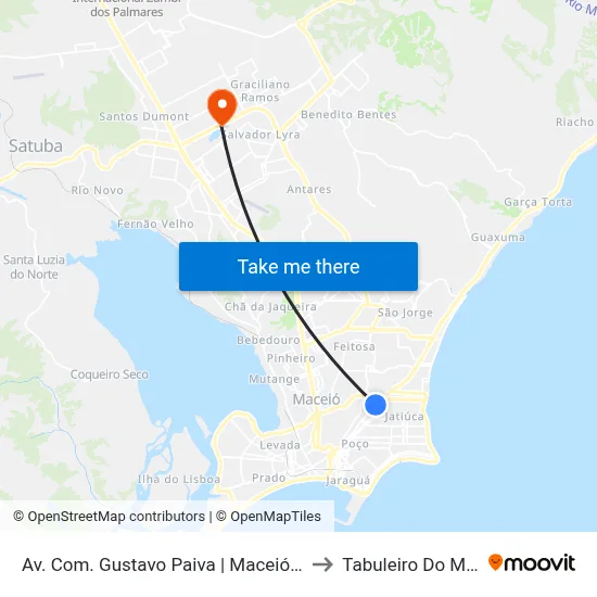 Av. Com. Gustavo Paiva | Maceió Shopping to Tabuleiro Do Martins map