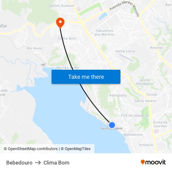 Bebedouro to Clima Bom map