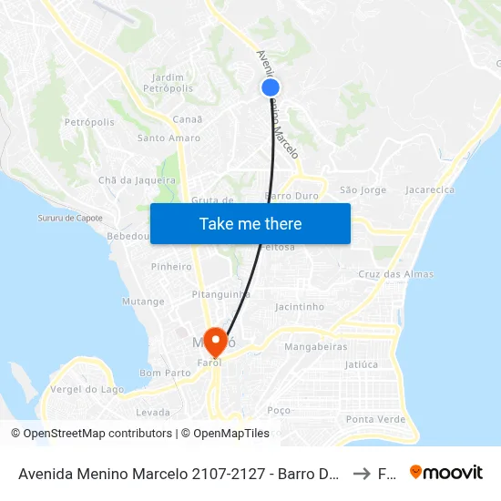 Avenida Menino Marcelo 2107-2127 - Barro Duro Maceió - Al Brasil to Farol map