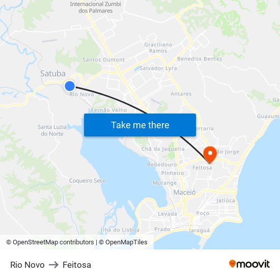 Rio Novo to Feitosa map
