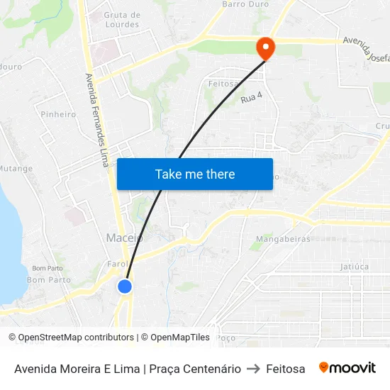 Avenida Moreira E Lima | Praça Centenário to Feitosa map