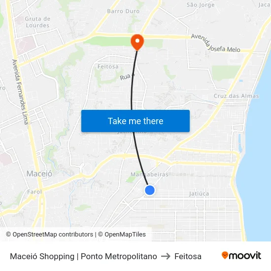 Maceió Shopping | Ponto Metropolitano to Feitosa map