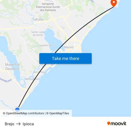 Brejo to Ipioca map