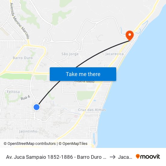 Av. Juca Sampaio 1852-1886 - Barro Duro Maceió - Al 57046-242 Brasil to Jacarecica map