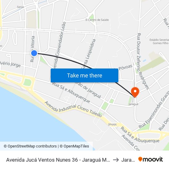 Avenida Jucá Ventos Nunes 36 - Jaraguá Maceió - Al Brasil to Jaraguá map