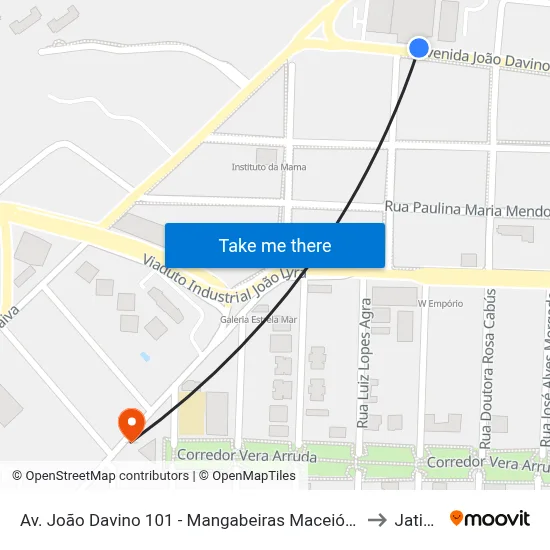 Av. João Davino 101 - Mangabeiras Maceió - Al Brasil to Jatiúca map