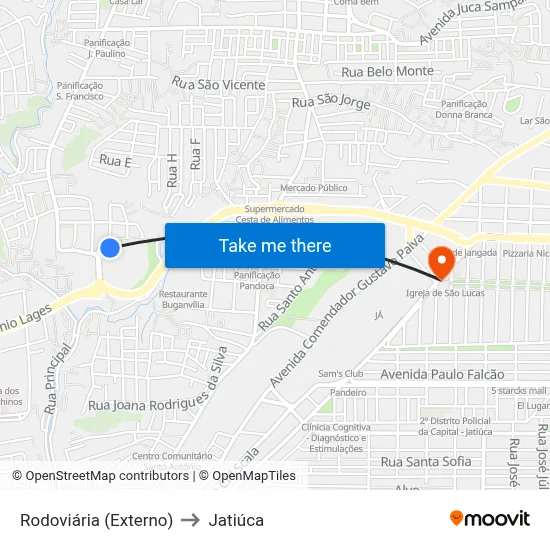 Rodoviária (Externo) to Jatiúca map