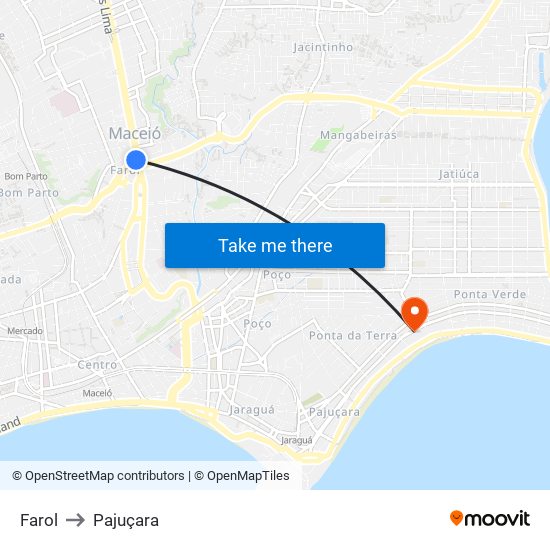 Farol to Pajuçara map