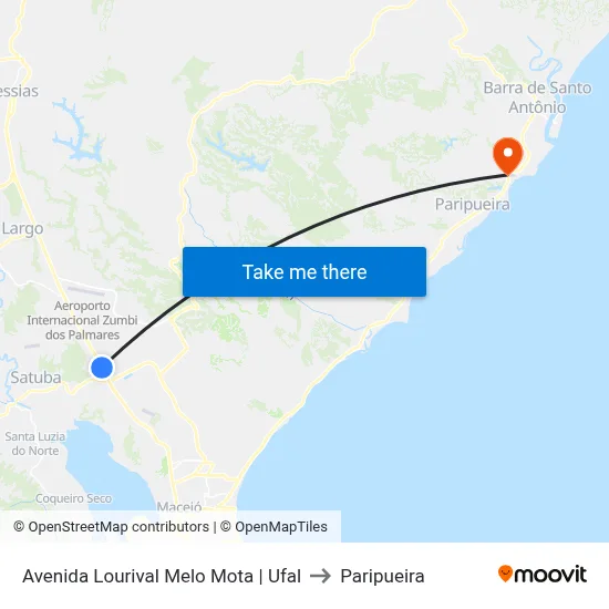 Avenida Lourival Melo Mota | Ufal to Paripueira map