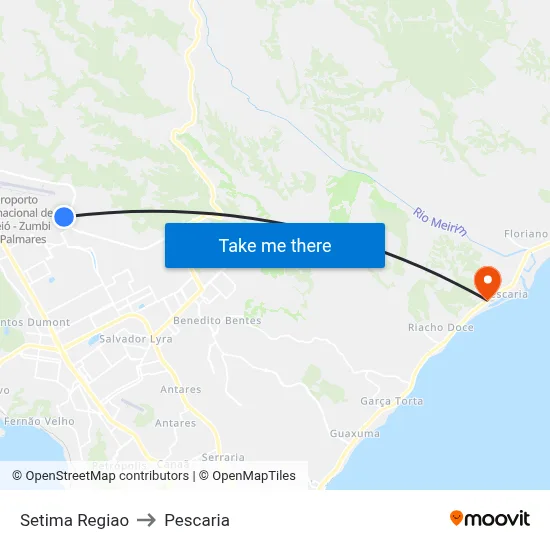 Setima Regiao to Pescaria map