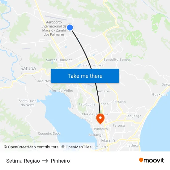Setima Regiao to Pinheiro map